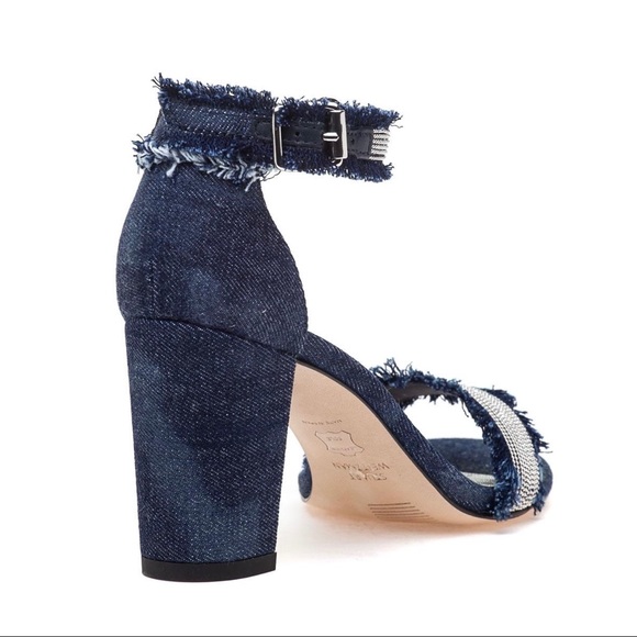 Stuart Weitzman Denim Chaingang Sandals - Picture 4 of 15